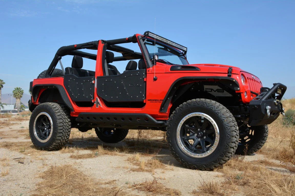 07-18 Jeep JK Rock Doors; Plated Steel; Front - Apollo Off-Road