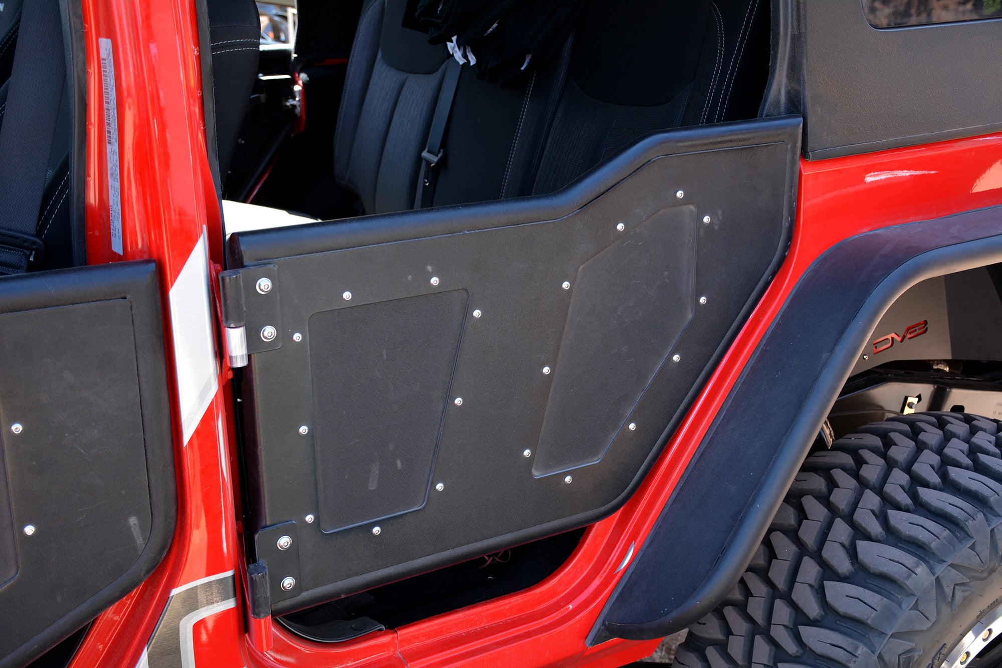 07-18 Jeep JK Rock Doors; Plated Steel; Rear - Apollo Off-Road