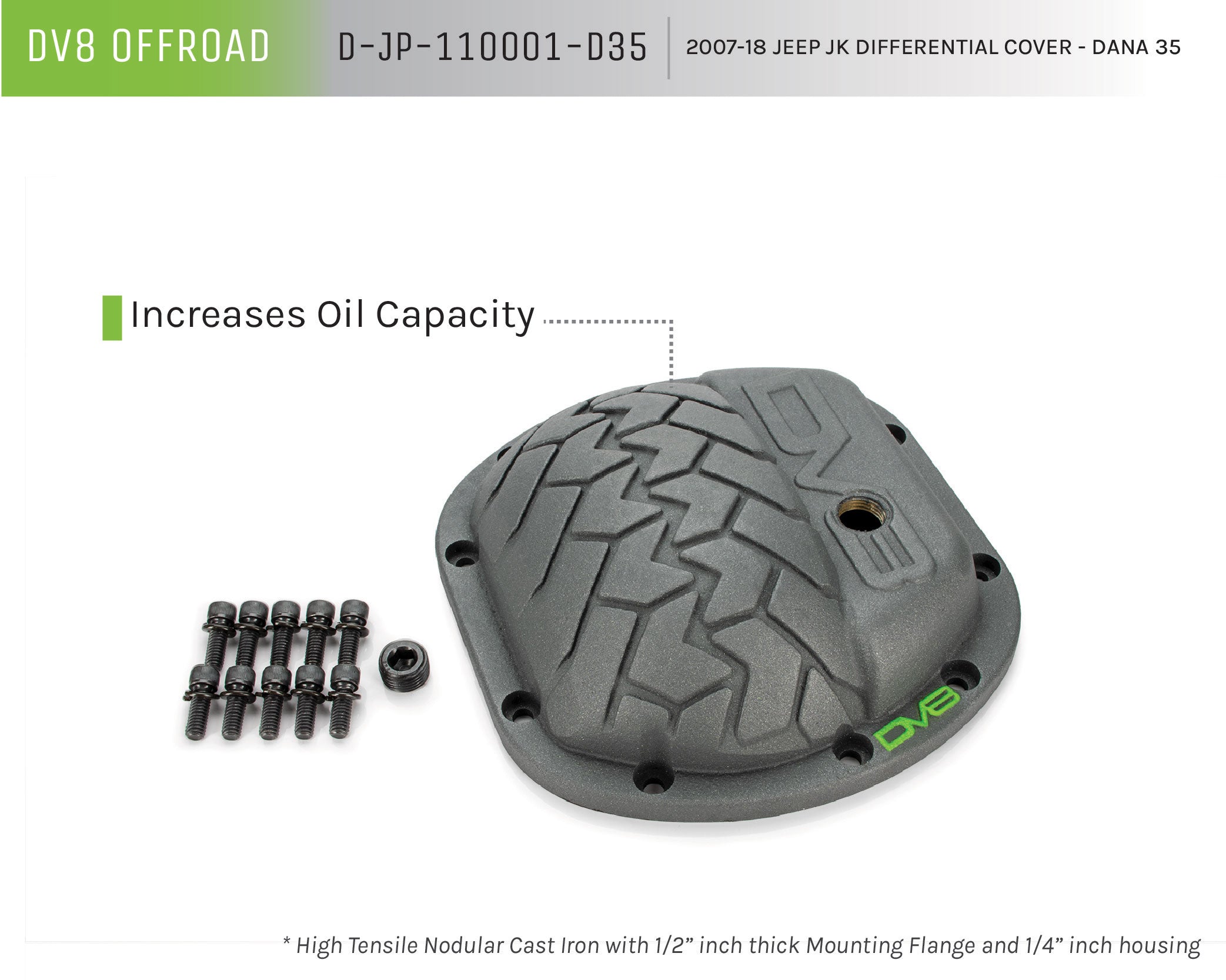 07-18 Jeep JK W/ D35 Axle Differential Cover; Dana 35 - Apollo Off-Road
