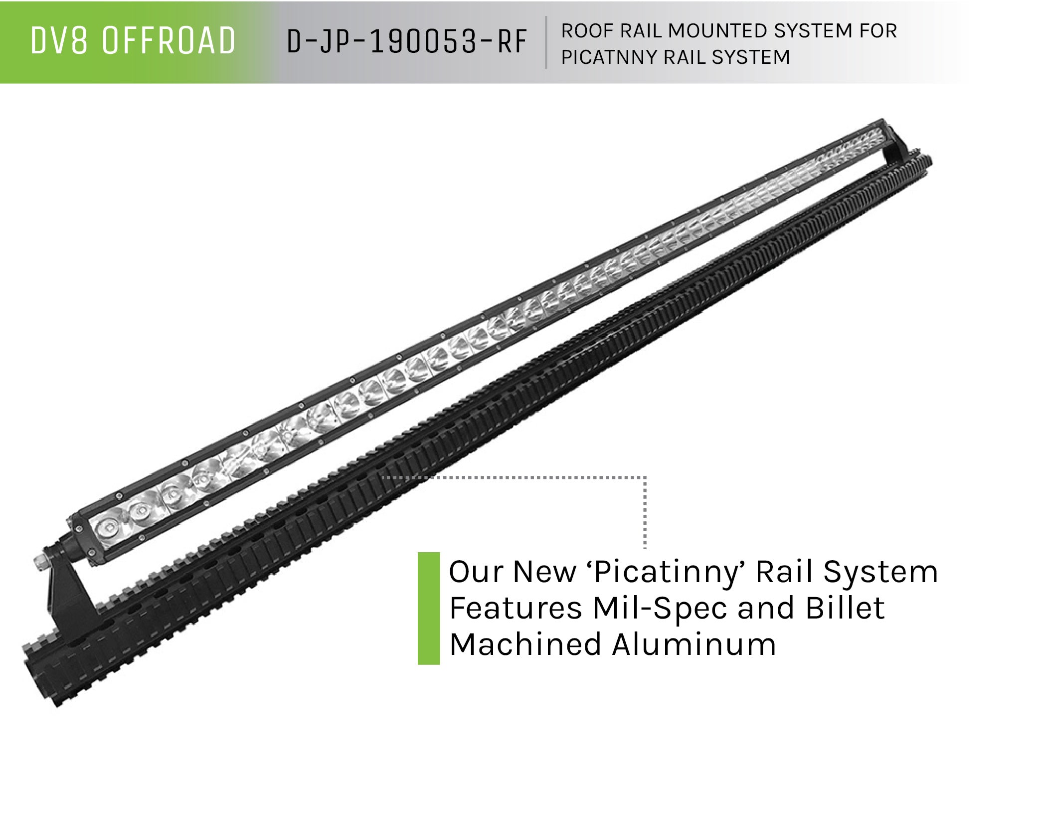 07-18 Jeep Wrangler JK Picatinny Roof Rail Mounted System - Apollo Off-Road