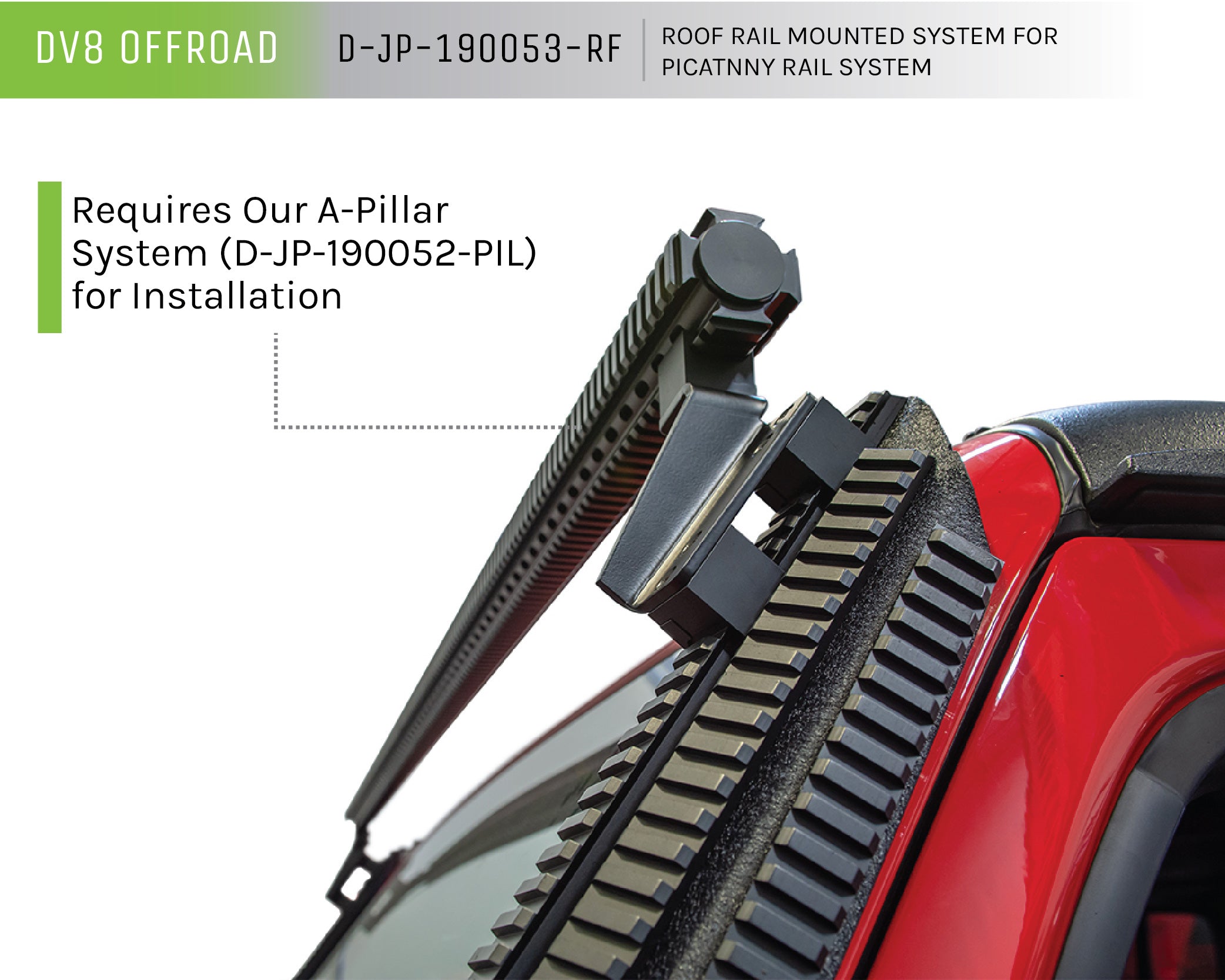 07-18 Jeep Wrangler JK Picatinny Roof Rail Mounted System - Apollo Off-Road