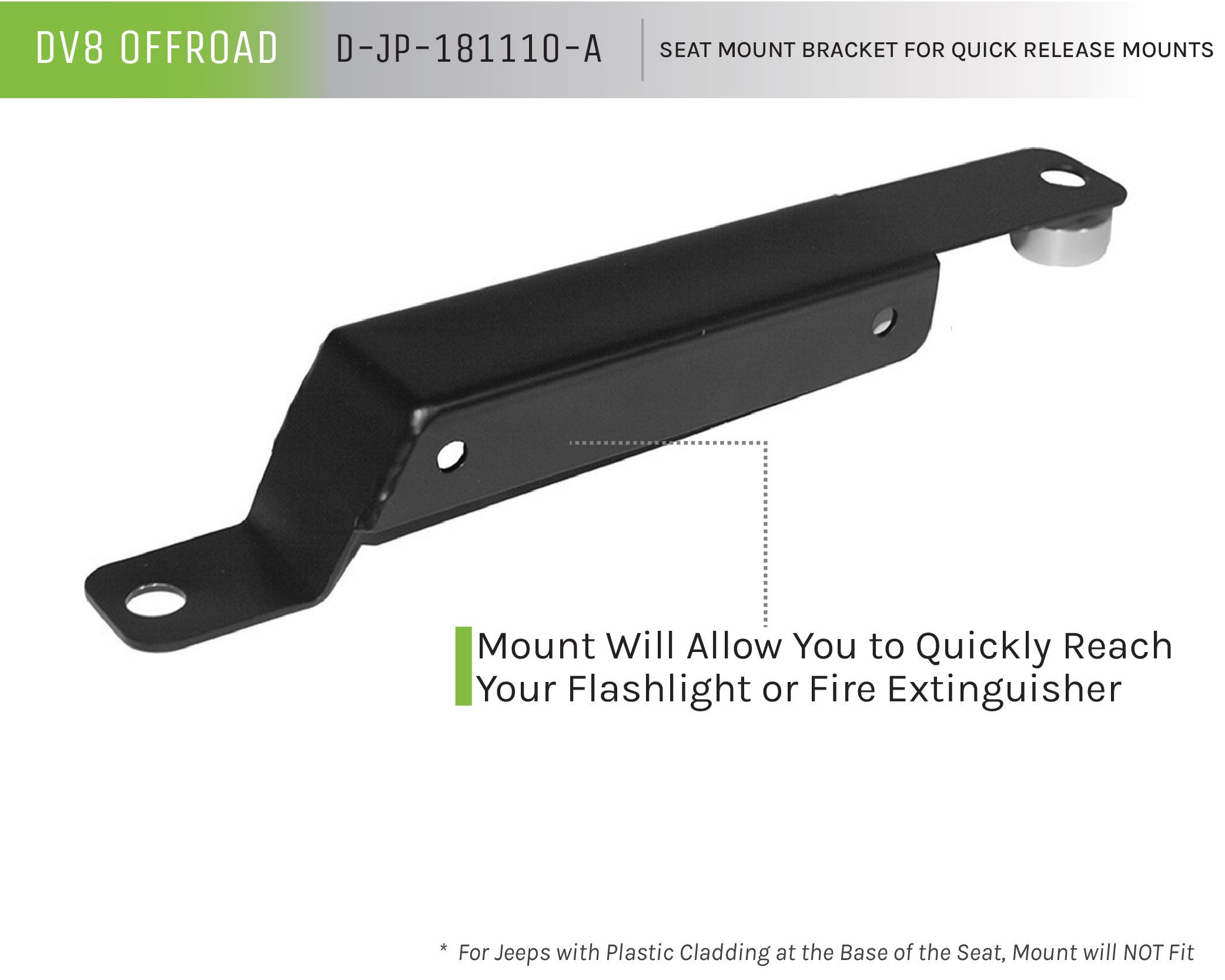 07-18 Jeep Wrangler JK Seat Mount Bracket - Apollo Off-Road