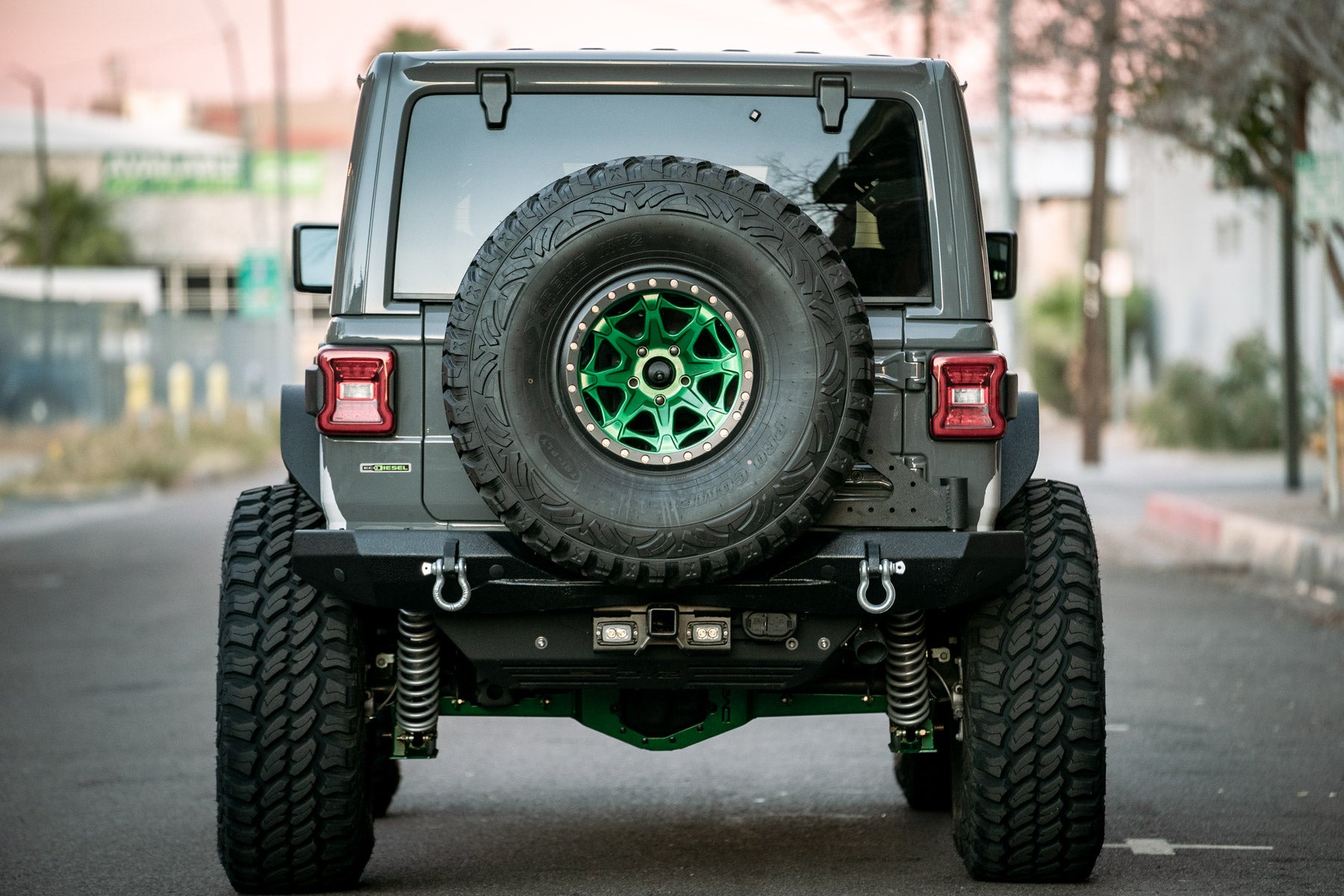 07-22 Jeep Wrangler JK/JL Bolt On Hitch With Cube Lights - Apollo Off-Road