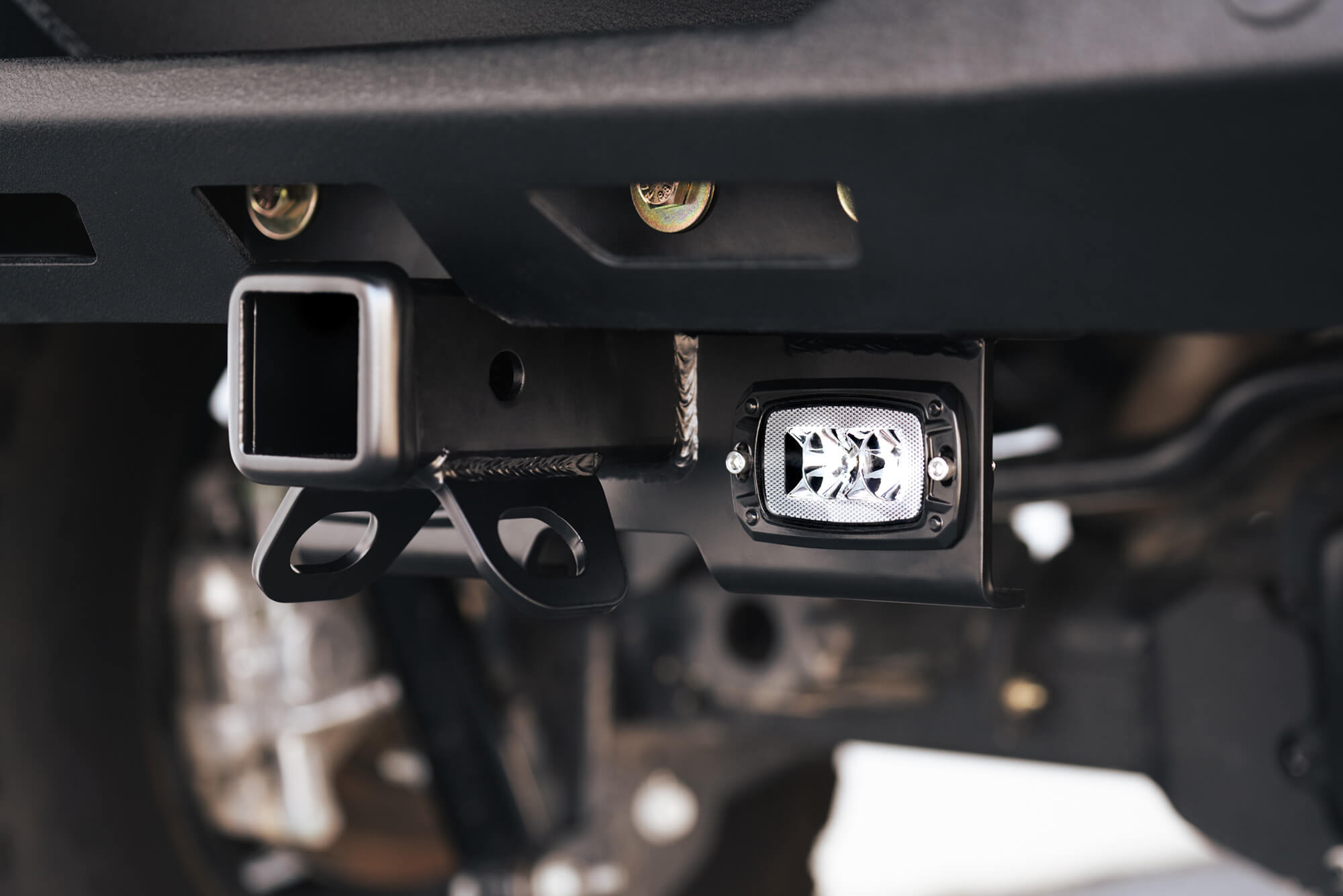 07-22 Jeep Wrangler JK/JL Bolt On Hitch With Cube Lights - Apollo Off-Road