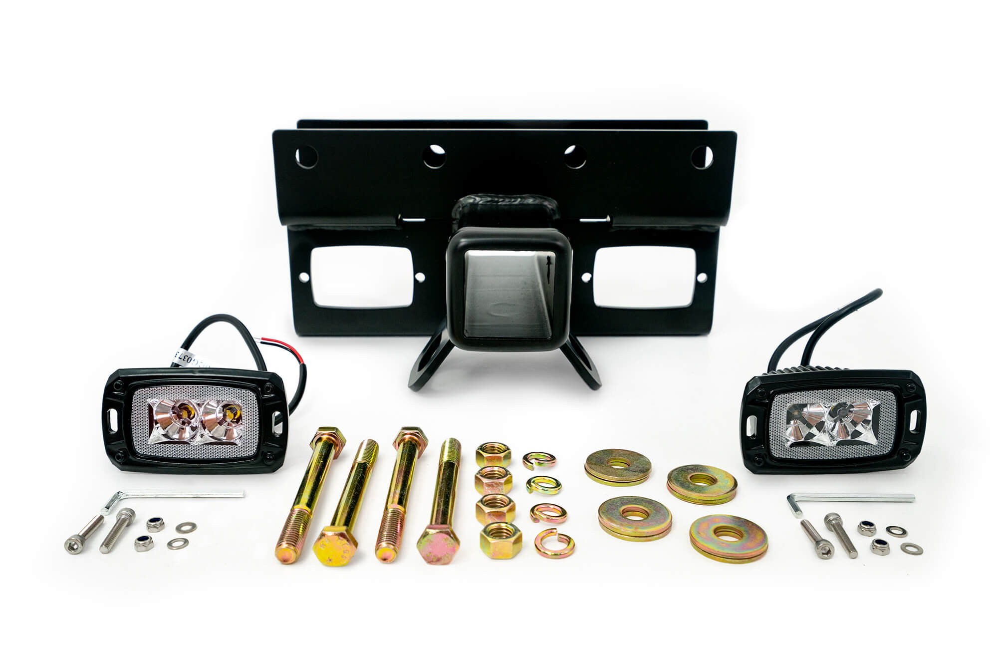07-22 Jeep Wrangler JK/JL Bolt On Hitch With Cube Lights - Apollo Off-Road