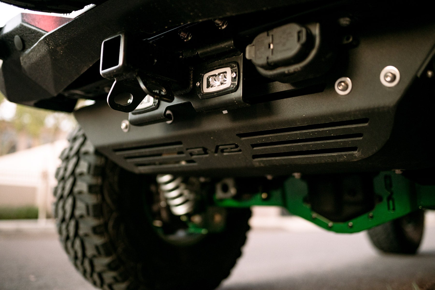 07-22 Jeep Wrangler JK/JL Bolt On Hitch With Cube Lights - Apollo Off-Road