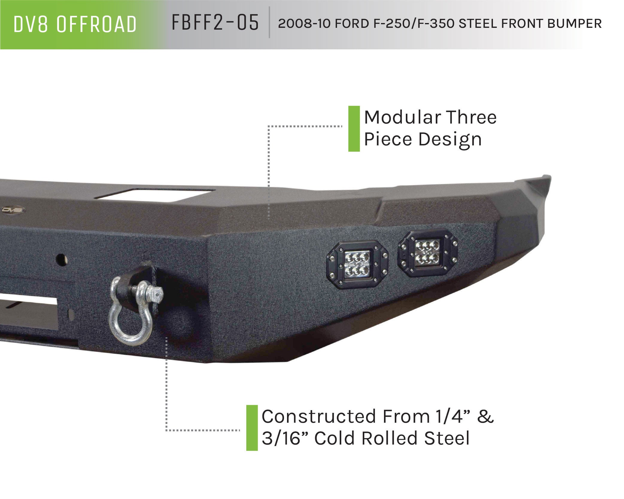 08-10 Ford F-250/F-350 Truck Front Full Size Bumper - Apollo Off-Road