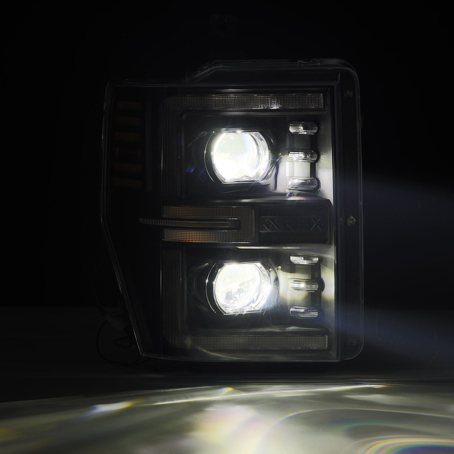 08-10 Ford Super Duty LUXX-Series LED Projector Headlights in Black - Apollo Off-Road