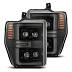 08-10 Ford Super Duty NOVA-Series LED Projector Headlights in Alpha-Black - Apollo Off-Road