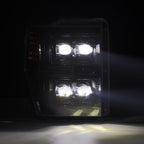 08-10 Ford Super Duty NOVA-Series LED Projector Headlights in Alpha-Black - Apollo Off-Road