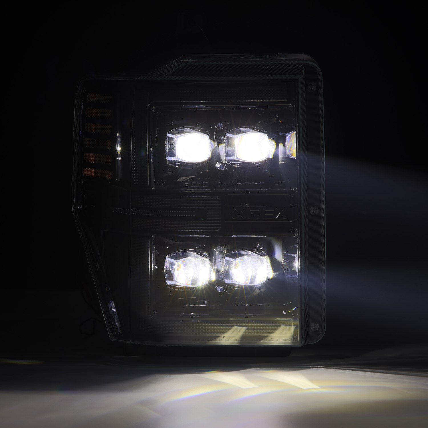 08-10 Ford Super Duty NOVA-Series LED Projector Headlights in Alpha-Black - Apollo Off-Road