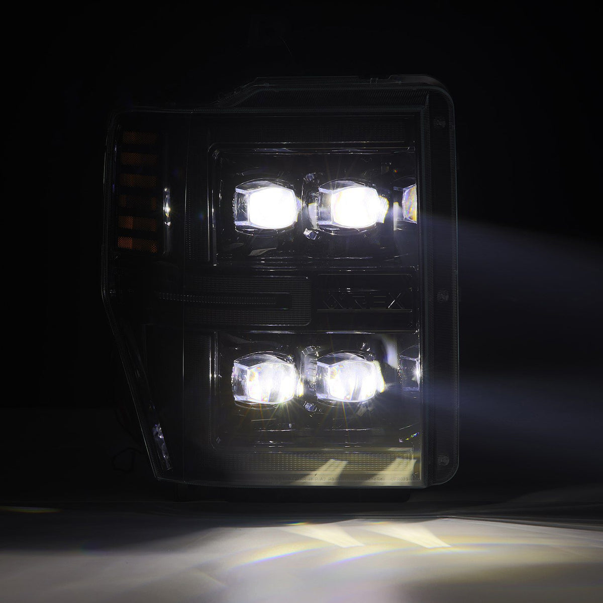 08-10 Ford Super Duty NOVA-Series LED Projector Headlights in Alpha-Black - Apollo Off-Road