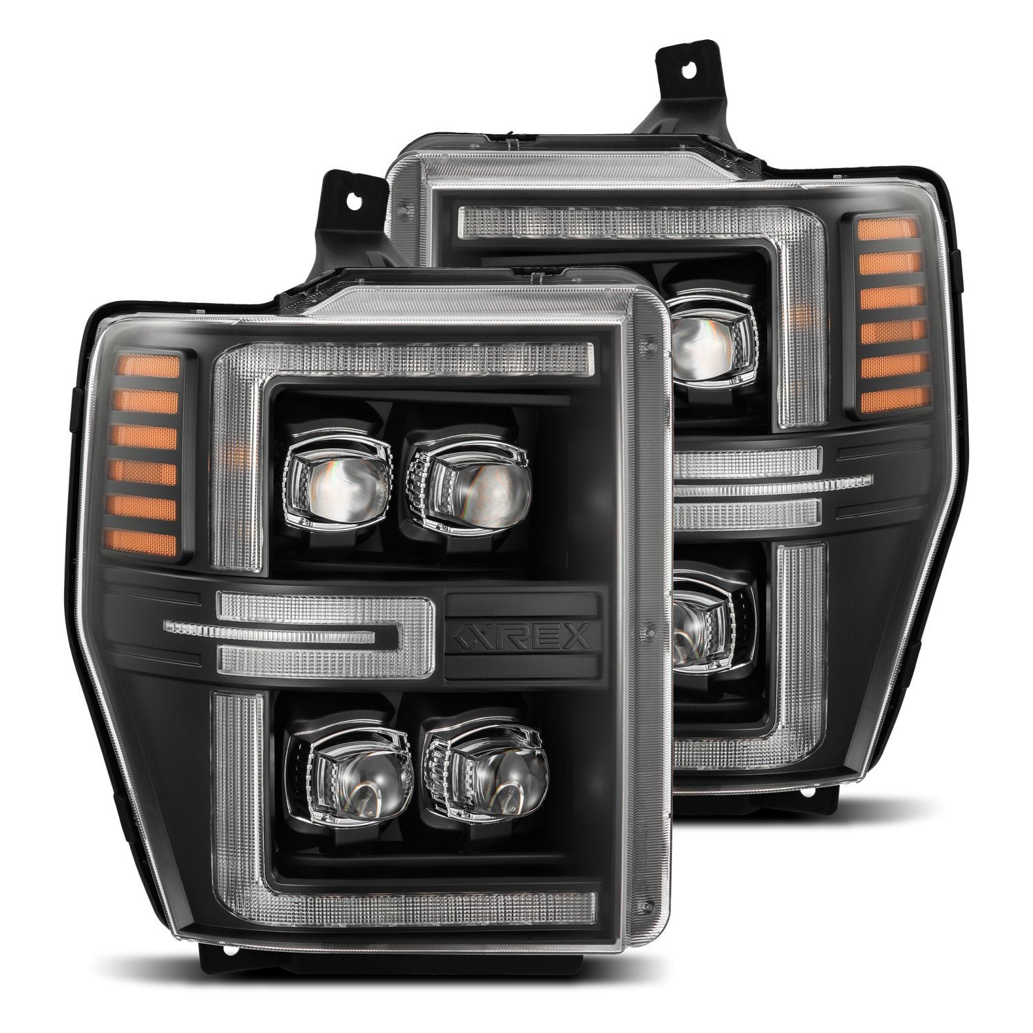 08-10 Ford Super Duty NOVA-Series LED Projector Headlights in Black - Apollo Off-Road