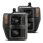 08-10 Ford F-250/350/450/550 Super Duty PRO-Series Halogen Projector Headlights Alpha-Black - Apollo Off-Road