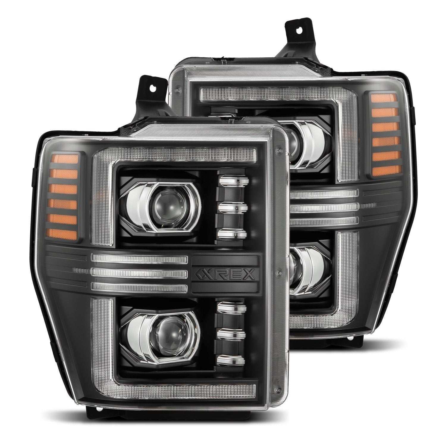 08-10 Ford F-250/350/450/550 Super Duty PRO-Series Halogen Projector Headlights Black - Apollo Off-Road