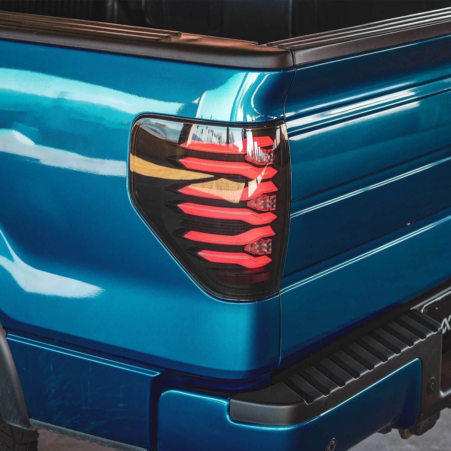 09-14 Ford F-150 LUXX-Series LED Tail Lights Black-Red - Apollo Off-Road