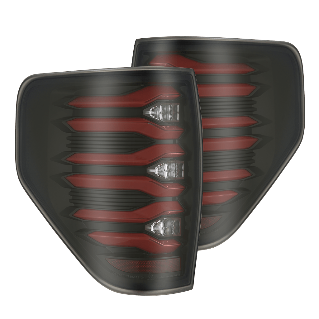 09-14 Ford F-150 LUXX-Series LED Tail Lights Black-Red - Apollo Off-Road