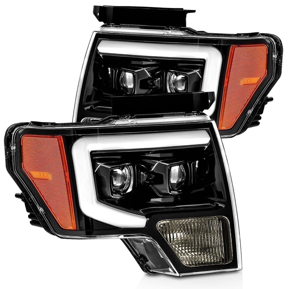 09-14 Ford F150 LUXX-Series Projector Headlights Jet Black - Apollo Off-Road