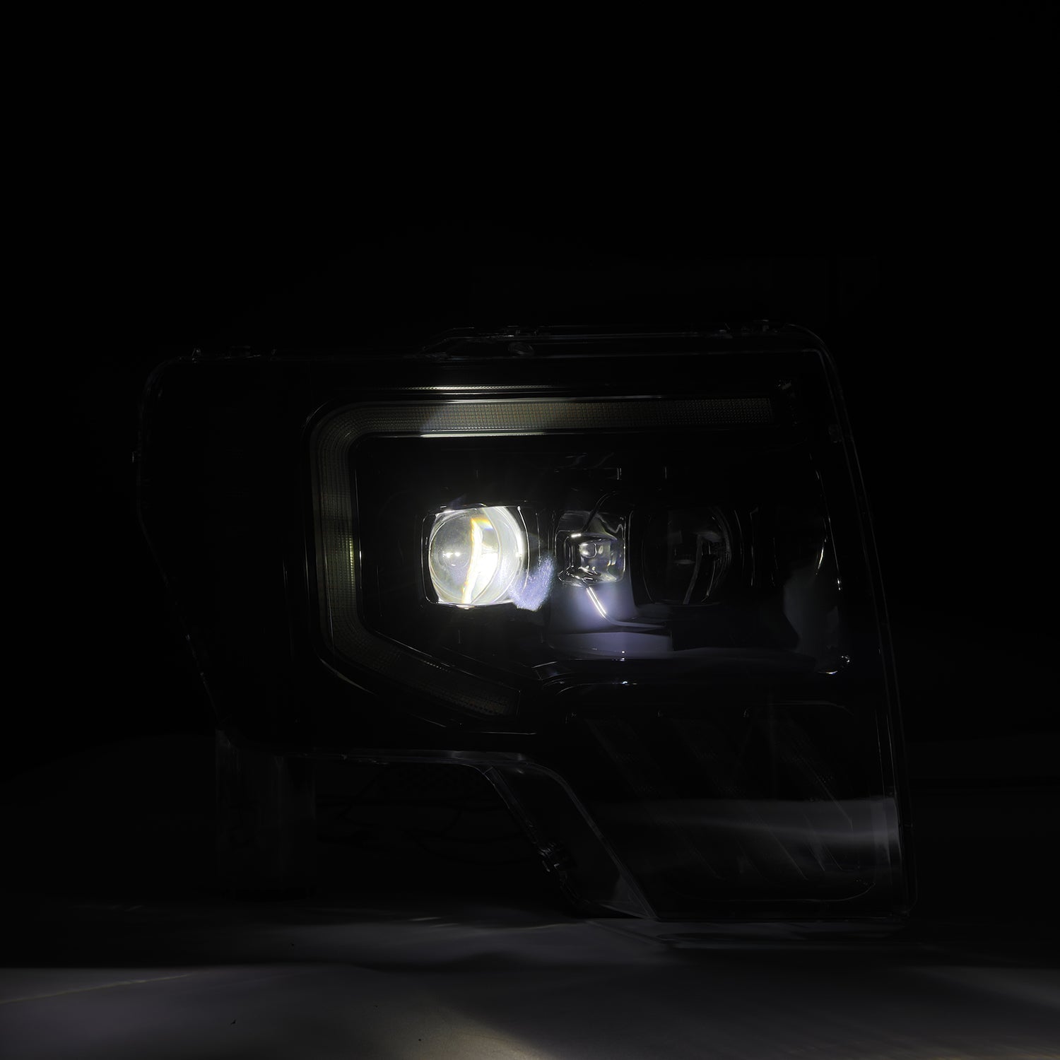 09-14 Ford F-150 LUXX-Series LED Projector Headlights Alpha-Black - Apollo Off-Road