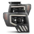 09-14 Ford F-150 LUXX-Series LED Projector Headlights Black - Apollo Off-Road