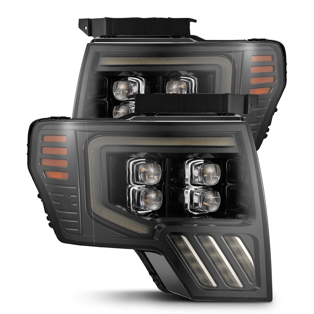 09-14 Ford F-150 NOVA-Series LED Projector Headlights Alpha-Black - Apollo Off-Road