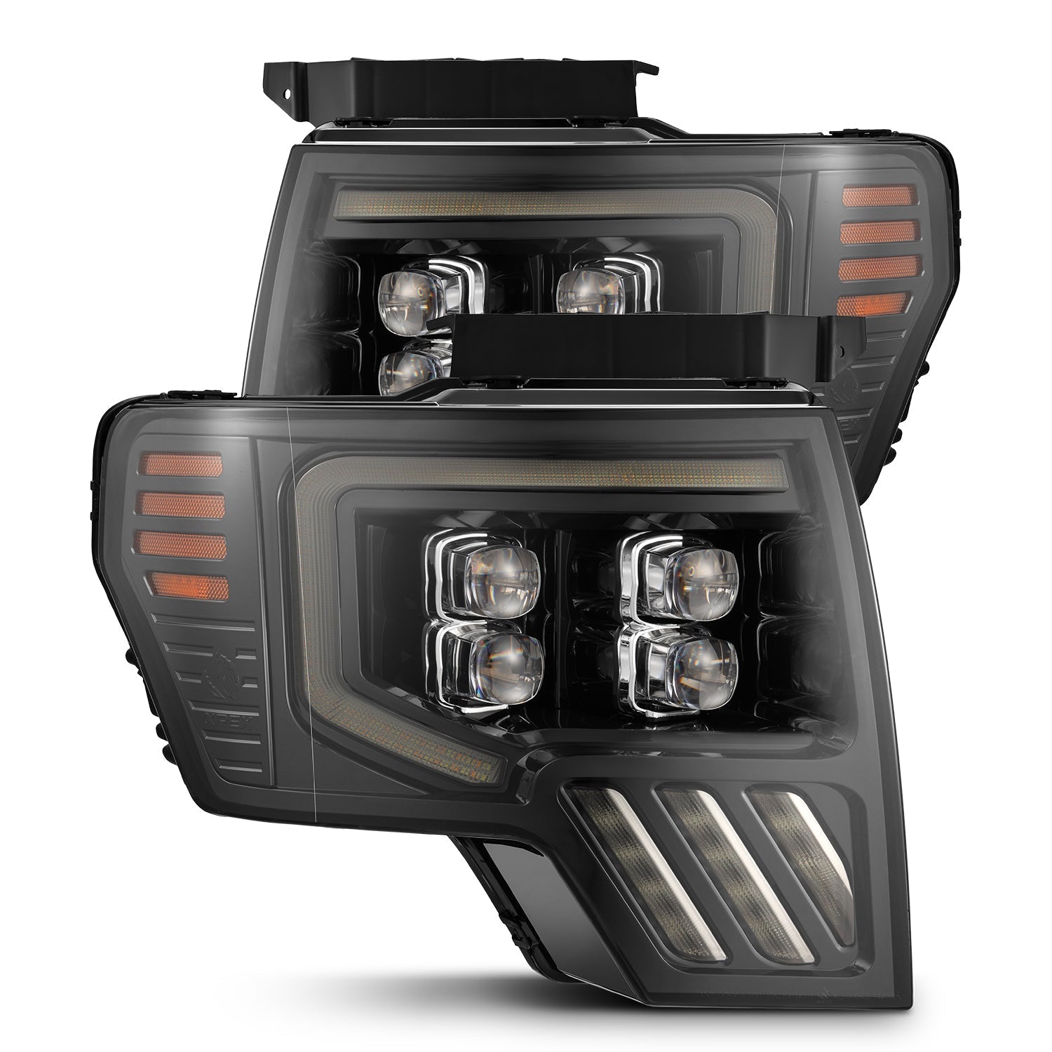 09-14 Ford F-150 NOVA-Series LED Projector Headlights Alpha-Black - Apollo Off-Road