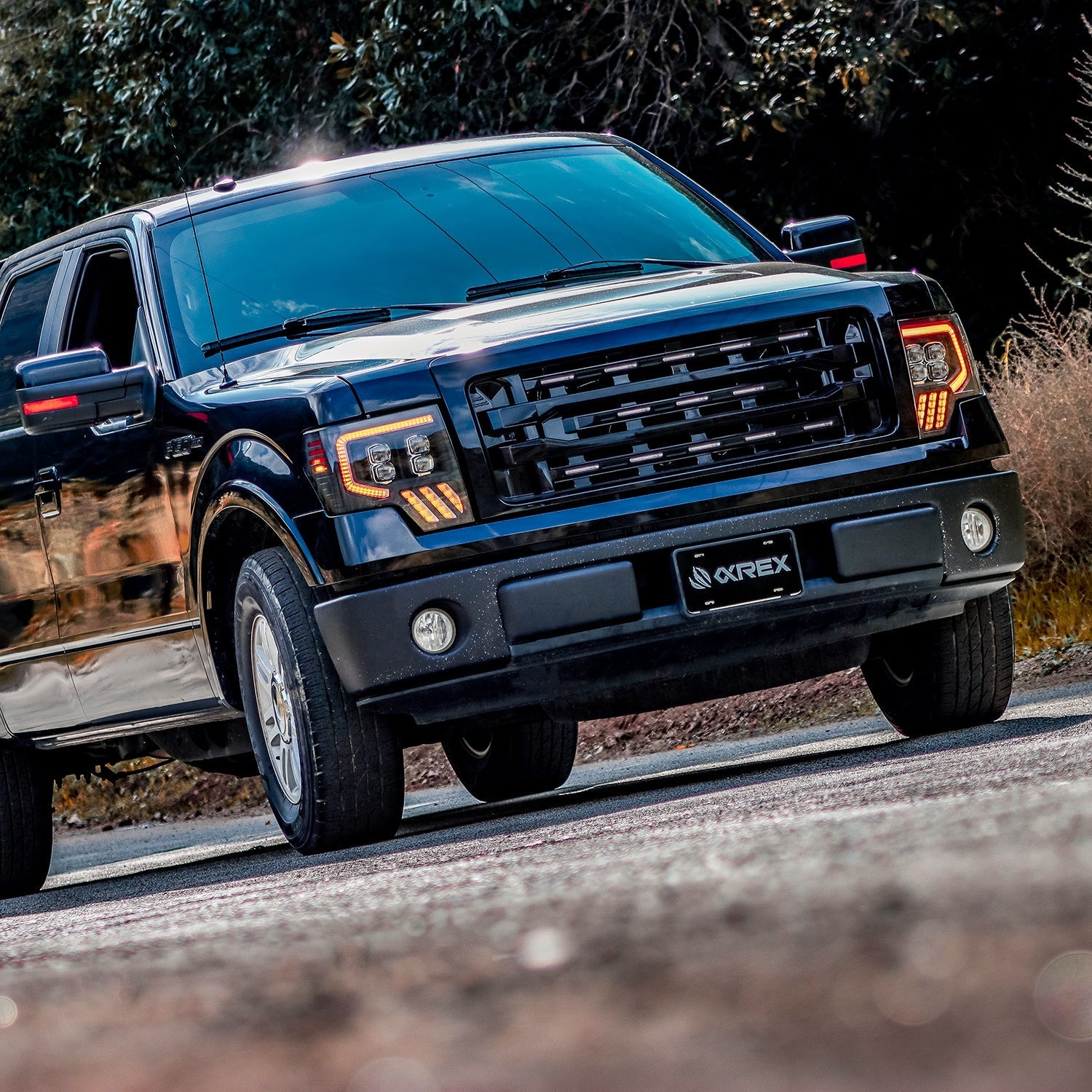 09-14 Ford F-150 NOVA-Series LED Projector Headlights Alpha-Black - Apollo Off-Road