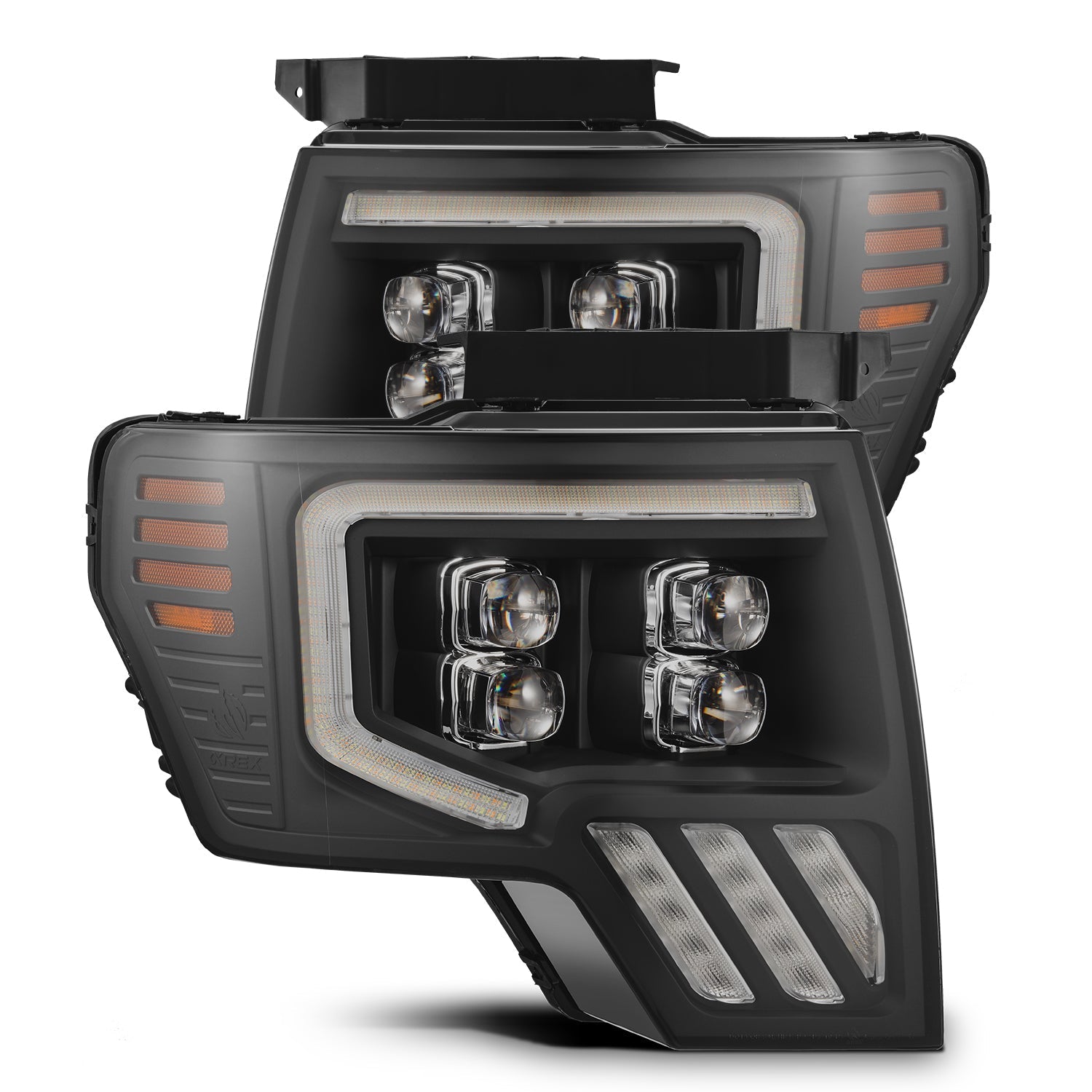 09-14 Ford F-150 NOVA-Series LED Projector Headlights Black - Apollo Off-Road