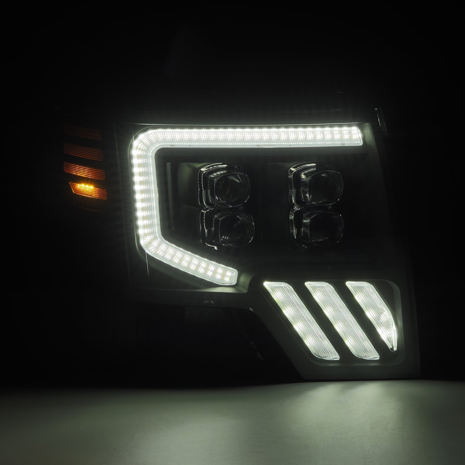 09-14 Ford F-150 NOVA-Series LED Projector Headlights Black - Apollo Off-Road