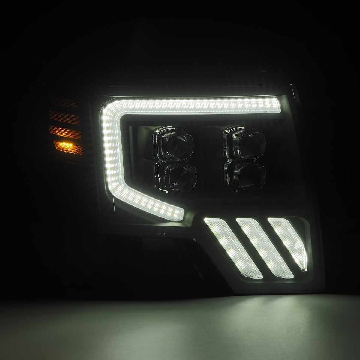 09-14 Ford F-150 NOVA-Series LED Projector Headlights Black - Apollo Off-Road