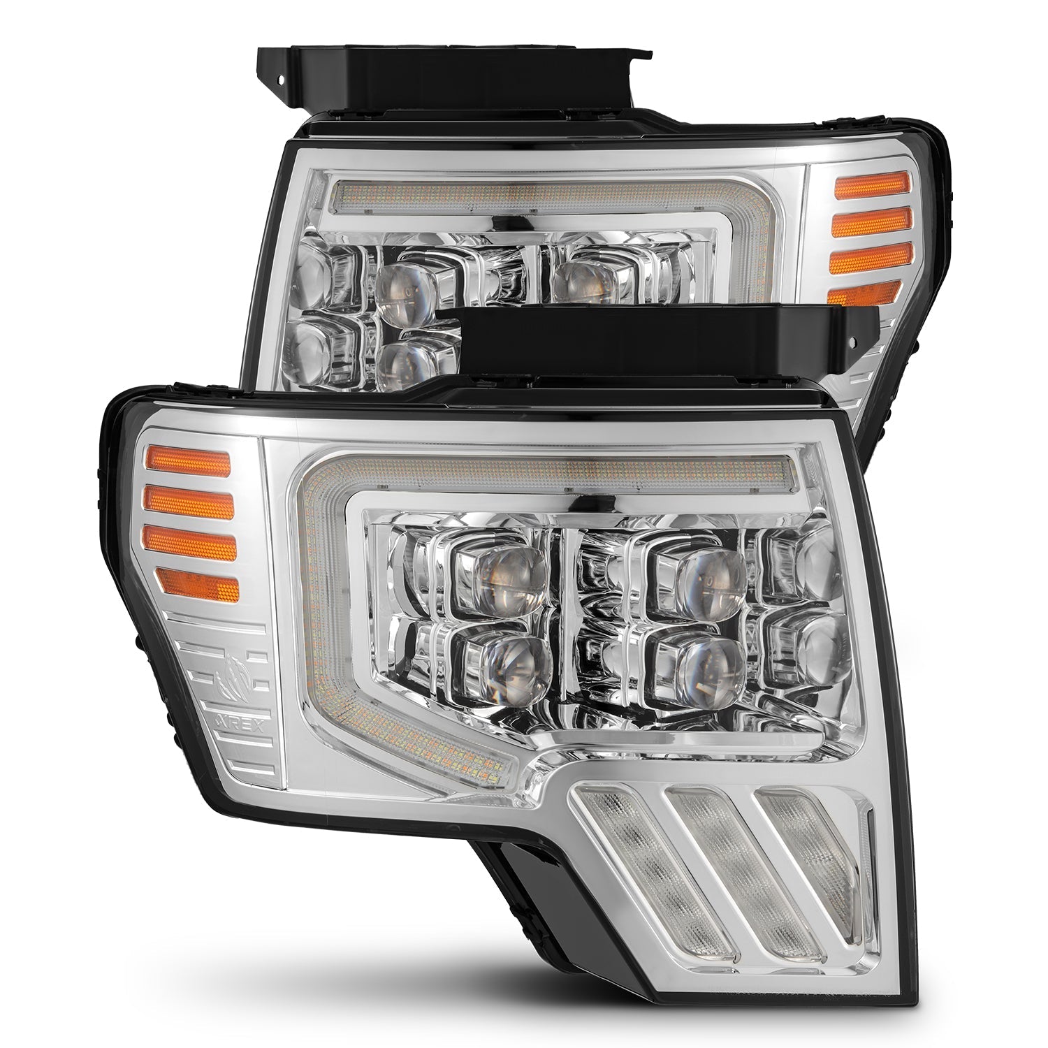09-14 Ford F-150 NOVA-Series LED Projector Headlights Chrome - Apollo Off-Road