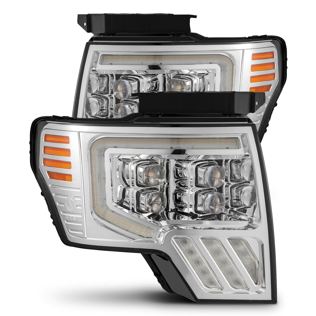 09-14 Ford F-150 NOVA-Series LED Projector Headlights Chrome - Apollo Off-Road