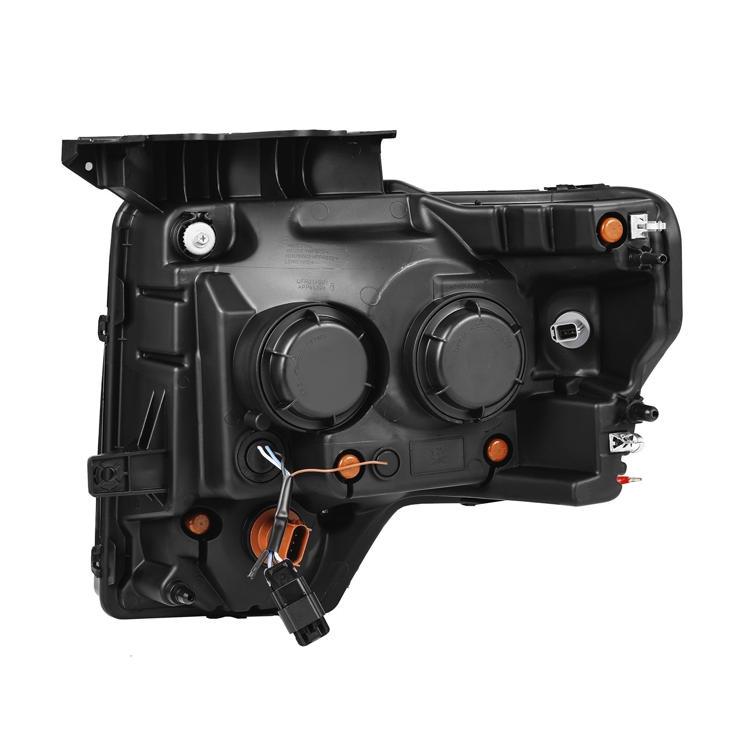 09-14 Ford F-150 PRO-Series Halogen Projector Headlights Alpha-Black - Apollo Off-Road