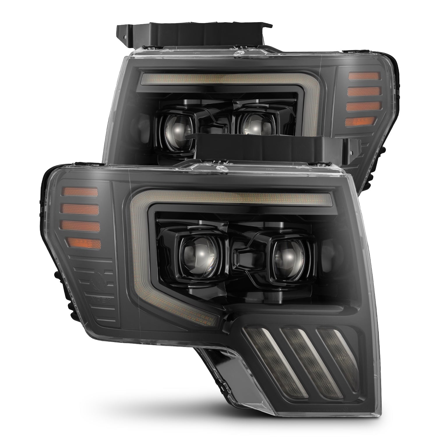 09-14 Ford F-150 PRO-Series Halogen Projector Headlights Alpha-Black - Apollo Off-Road