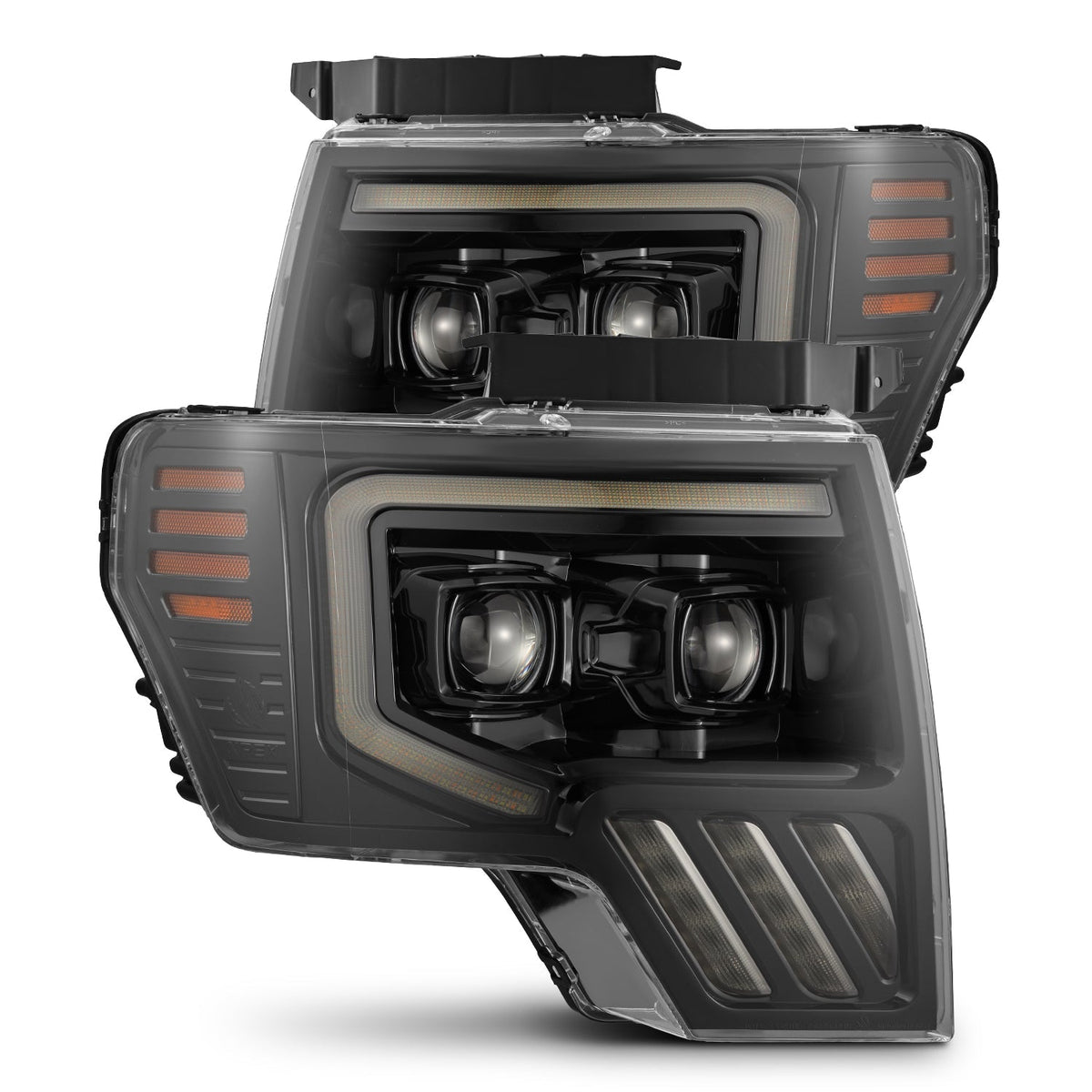 09-14 Ford F-150 PRO-Series Halogen Projector Headlights Alpha-Black - Apollo Off-Road