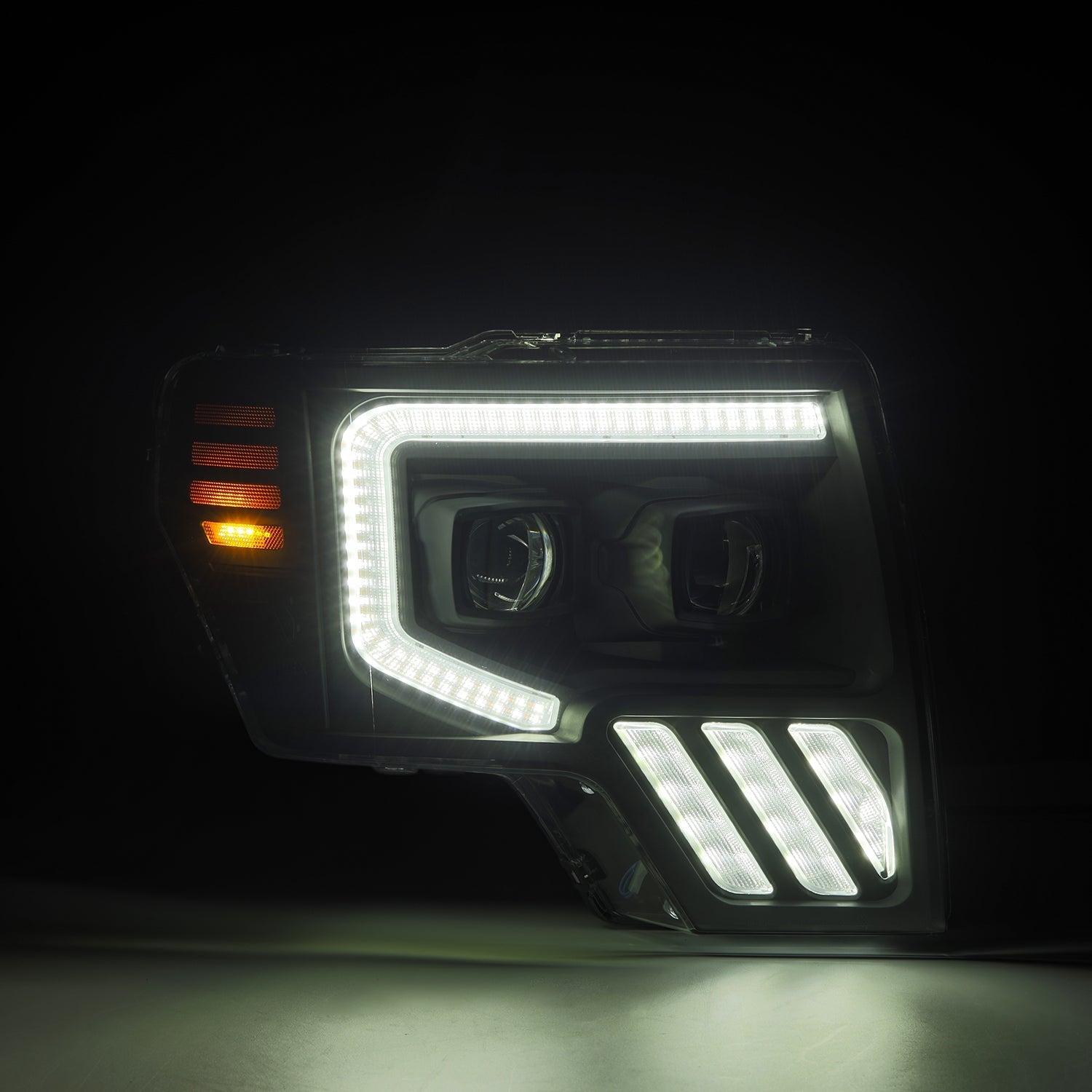 09-14 Ford F-150 PRO-Series Halogen Projector Headlights Black - Apollo Off-Road
