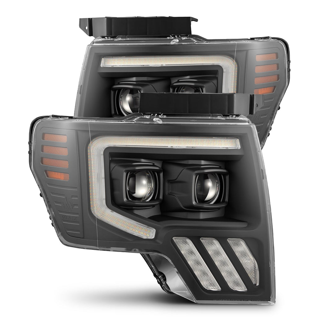 09-14 Ford F-150 PRO-Series Halogen Projector Headlights Black - Apollo Off-Road