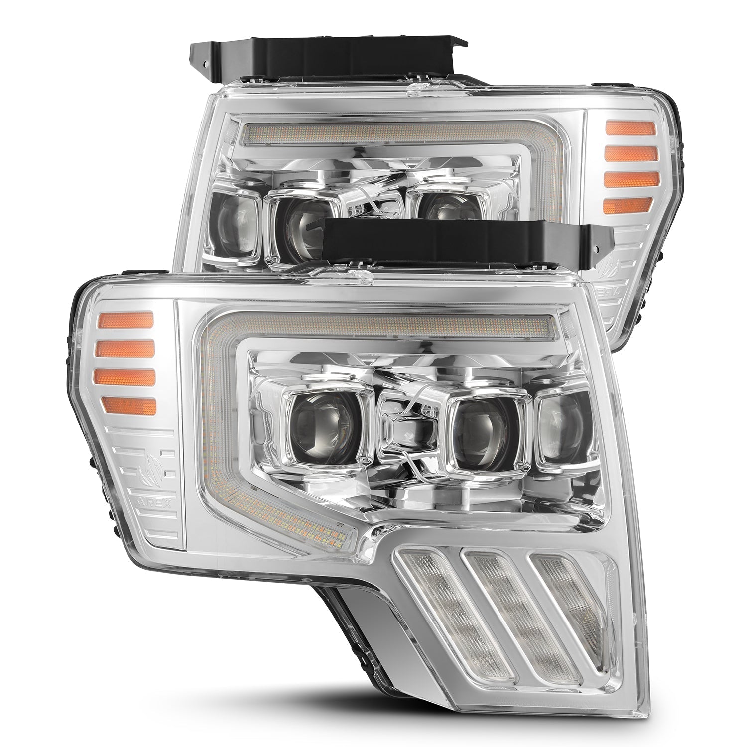 09-14 Ford F-150 PRO-Series Halogen Projector Headlights Chrome - Apollo Off-Road