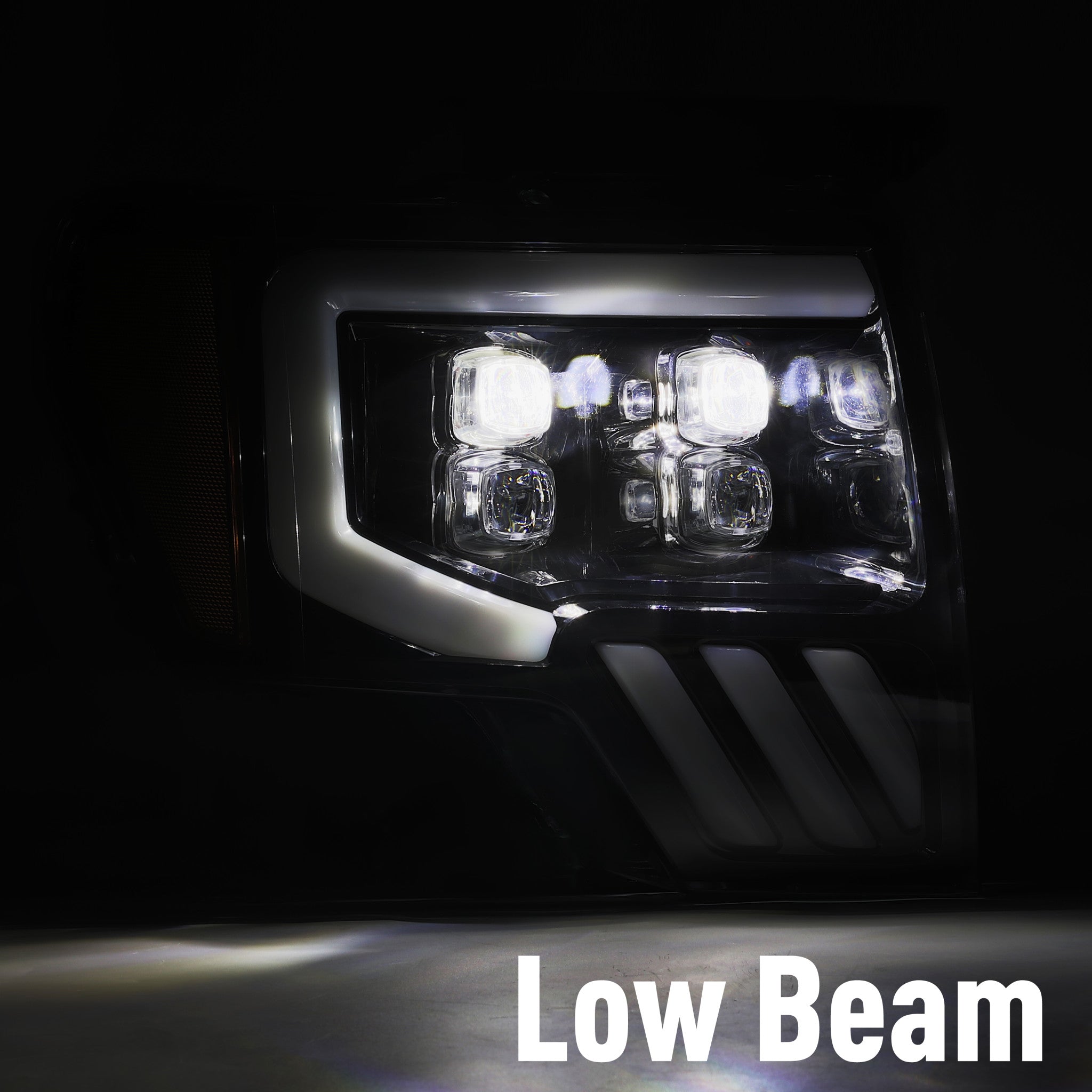09-14 Ford F150 NOVA-Series LED Projector Headlights Plank Style Design Black - Apollo Off-Road