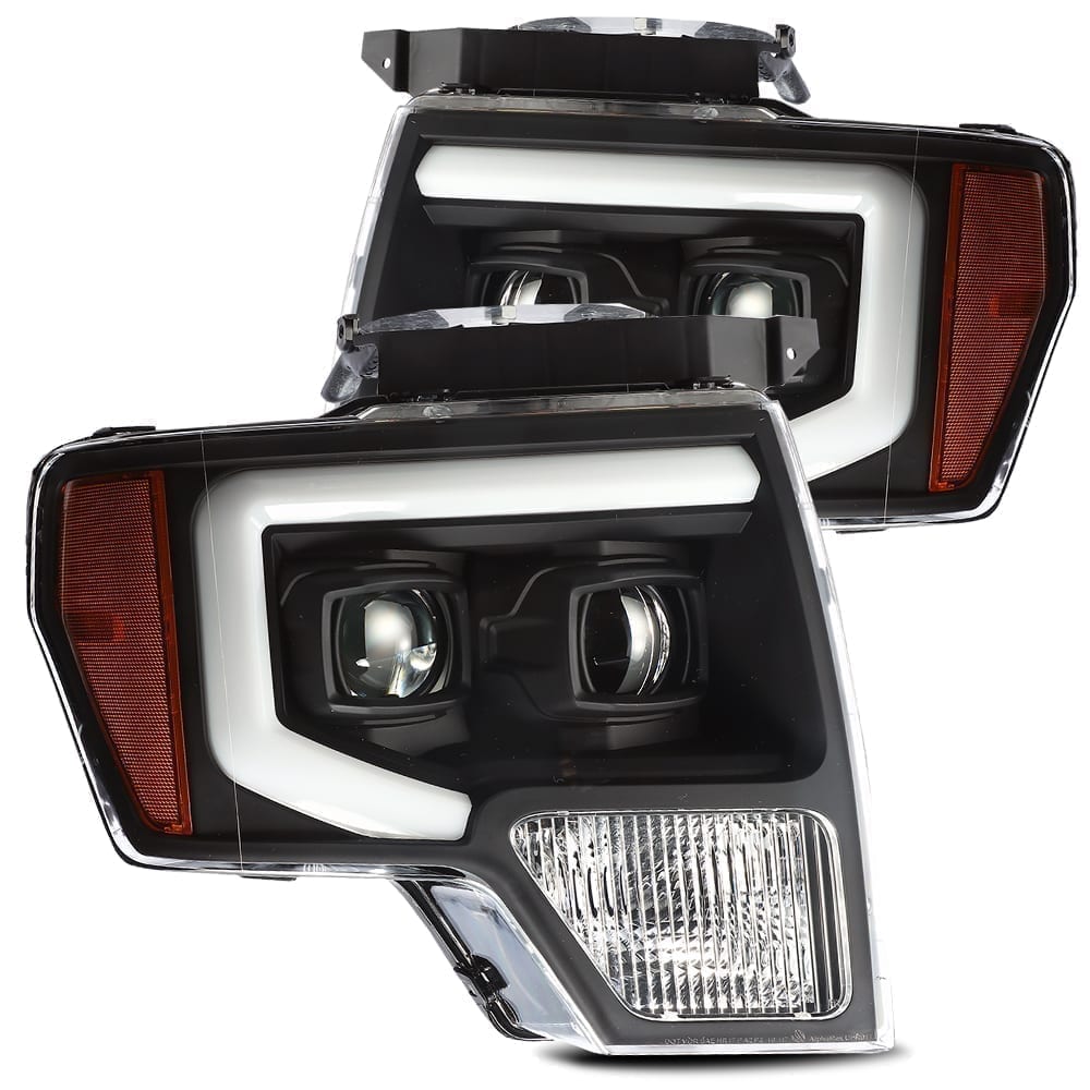 09-14 Ford F150 PRO-Series Projector Headlights Plank Style Design Black - Apollo Off-Road