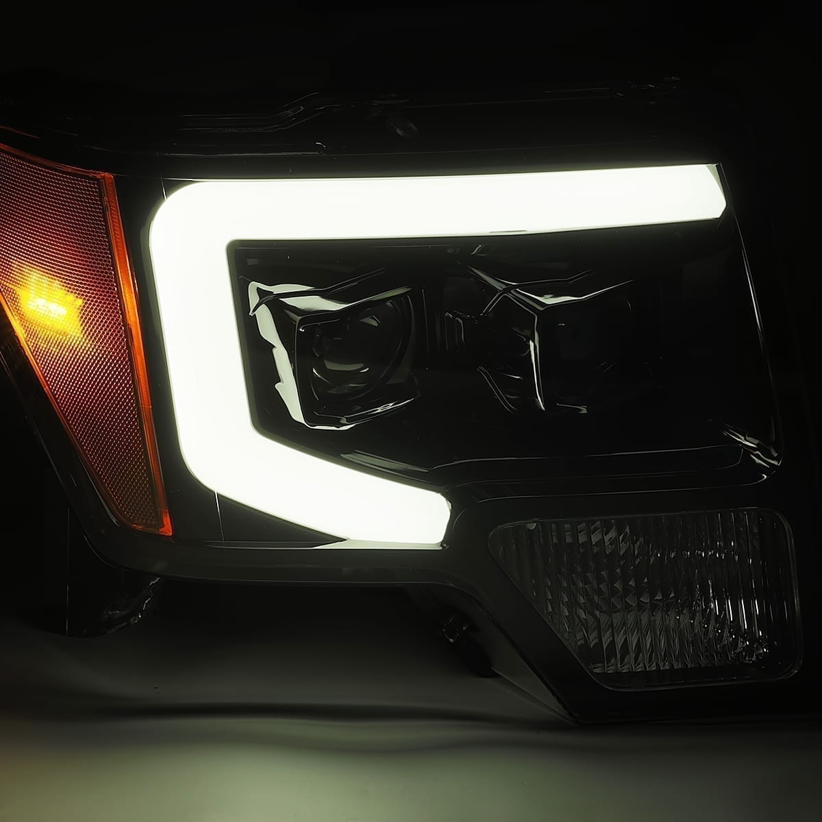 09-14 Ford F150 PRO-Series Projector Headlights Plank Style Design Black - Apollo Off-Road