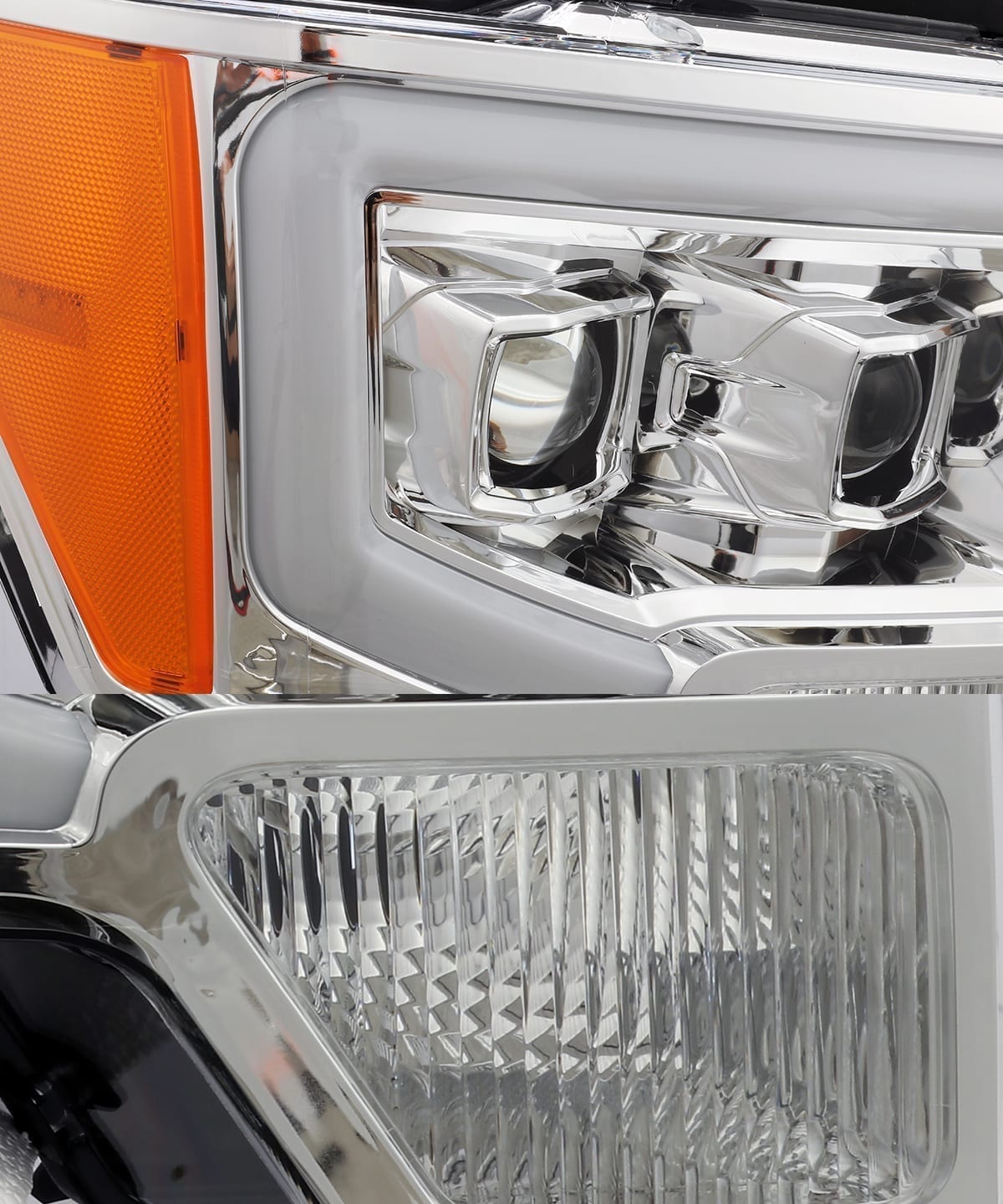 09-14 Ford F150 PRO-Series Projector Headlights Plank Style Design Chrome - Apollo Off-Road