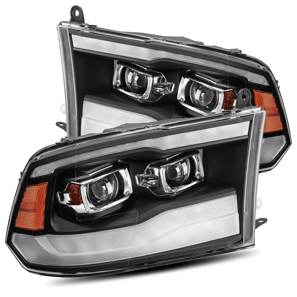 09-18 Dodge Ram LUXX-Series LED Projector Headlights in Black - Apollo Off-Road