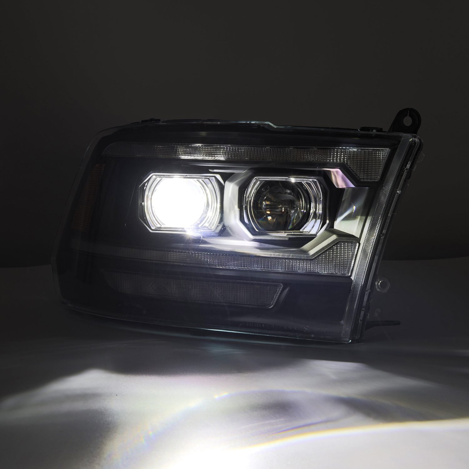 09-18 Dodge Ram LUXX-Series Projector Headlights Alpha- Black - Apollo Off-Road