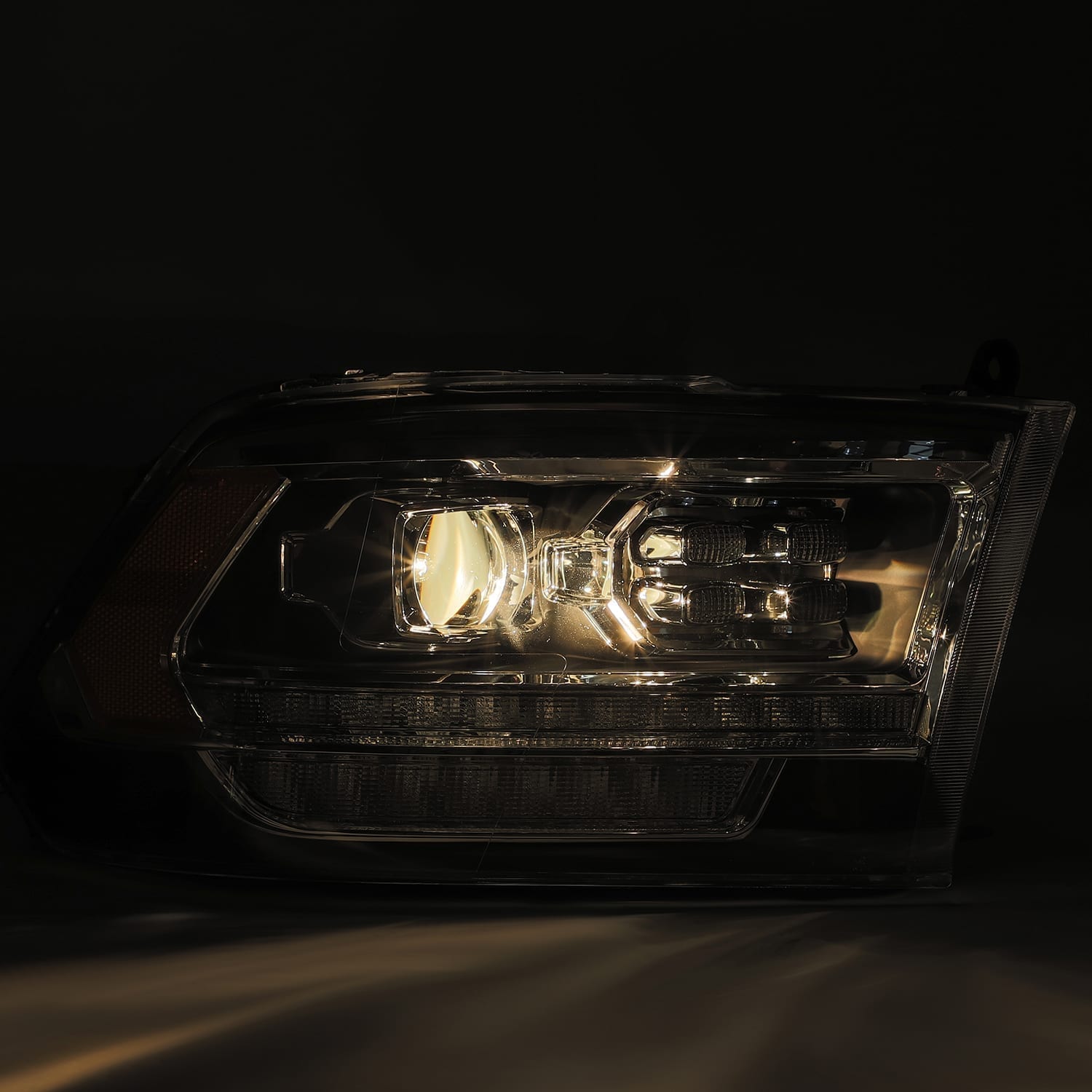 09-18 Dodge Ram LUXX-Series Projector Headlights Black - Apollo Off-Road