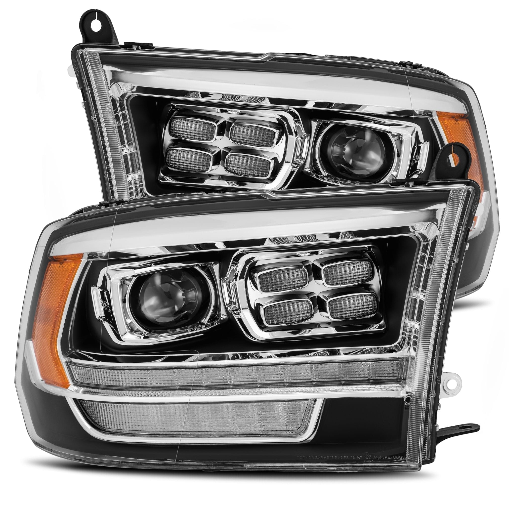 09-18 Dodge Ram LUXX-Series Projector Headlights Black - Apollo Off-Road