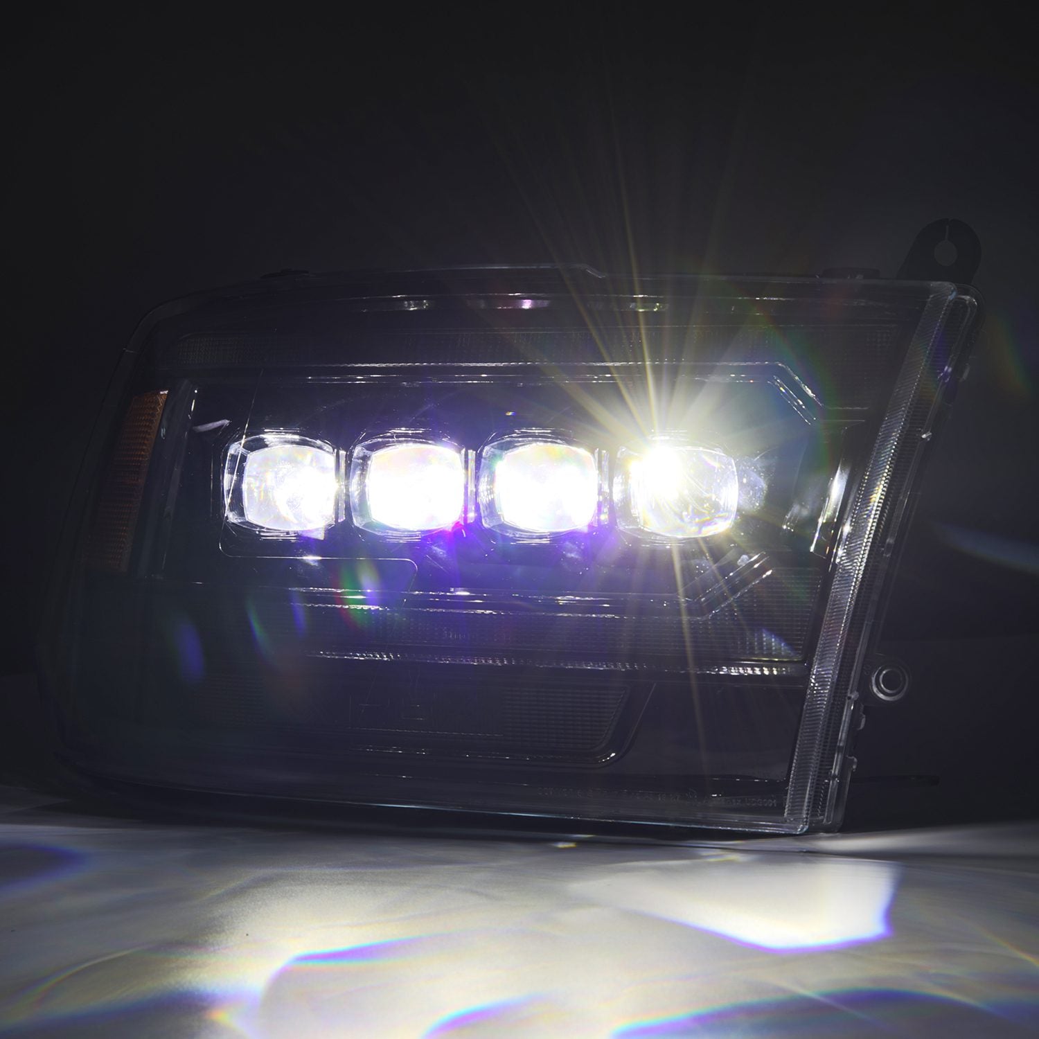 09-18 Dodge Ram NOVA-Series LED Projector Headlights in Alpha-Black - Apollo Off-Road