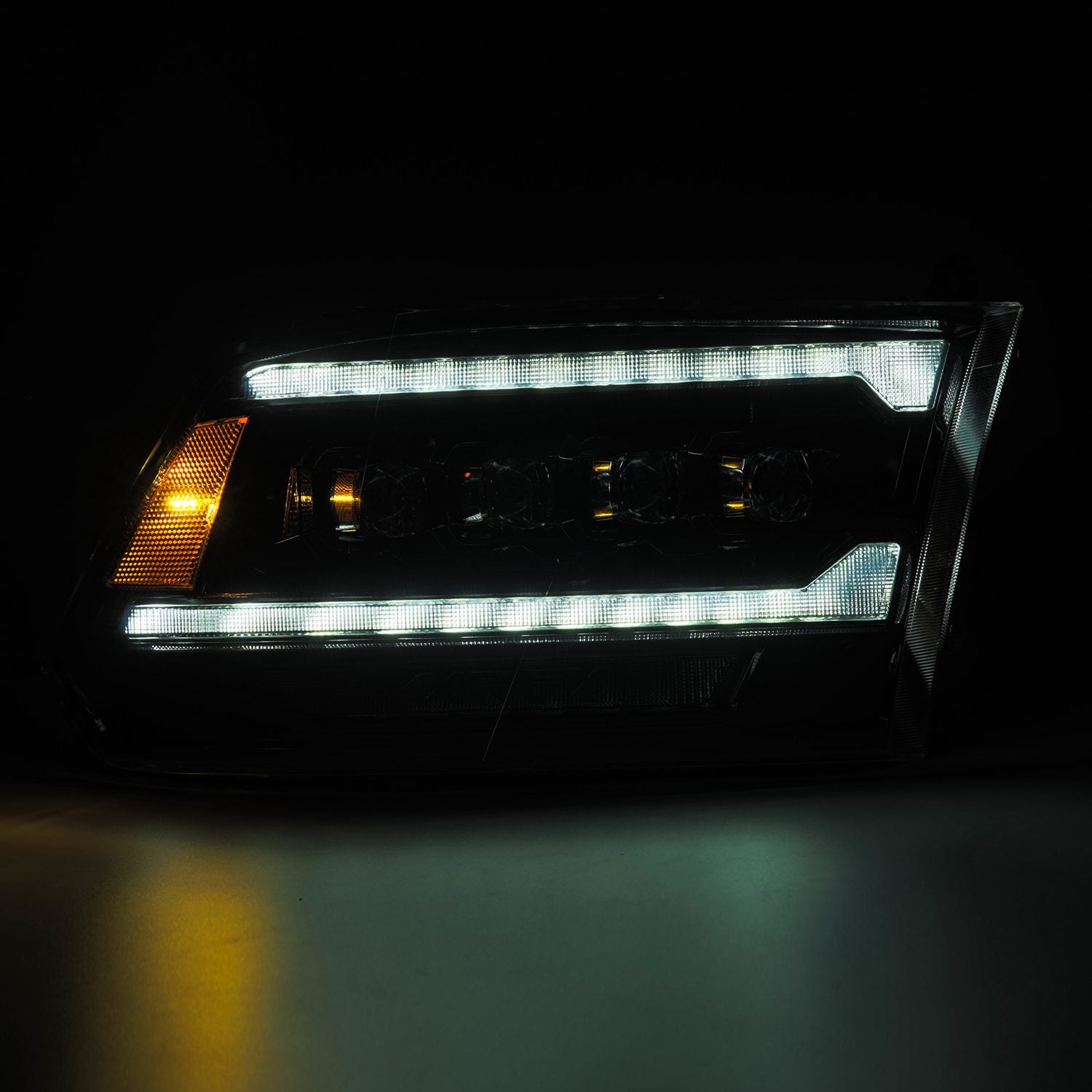 09-18 Dodge Ram NOVA-Series LED Projector Headlights in Alpha-Black - Apollo Off-Road