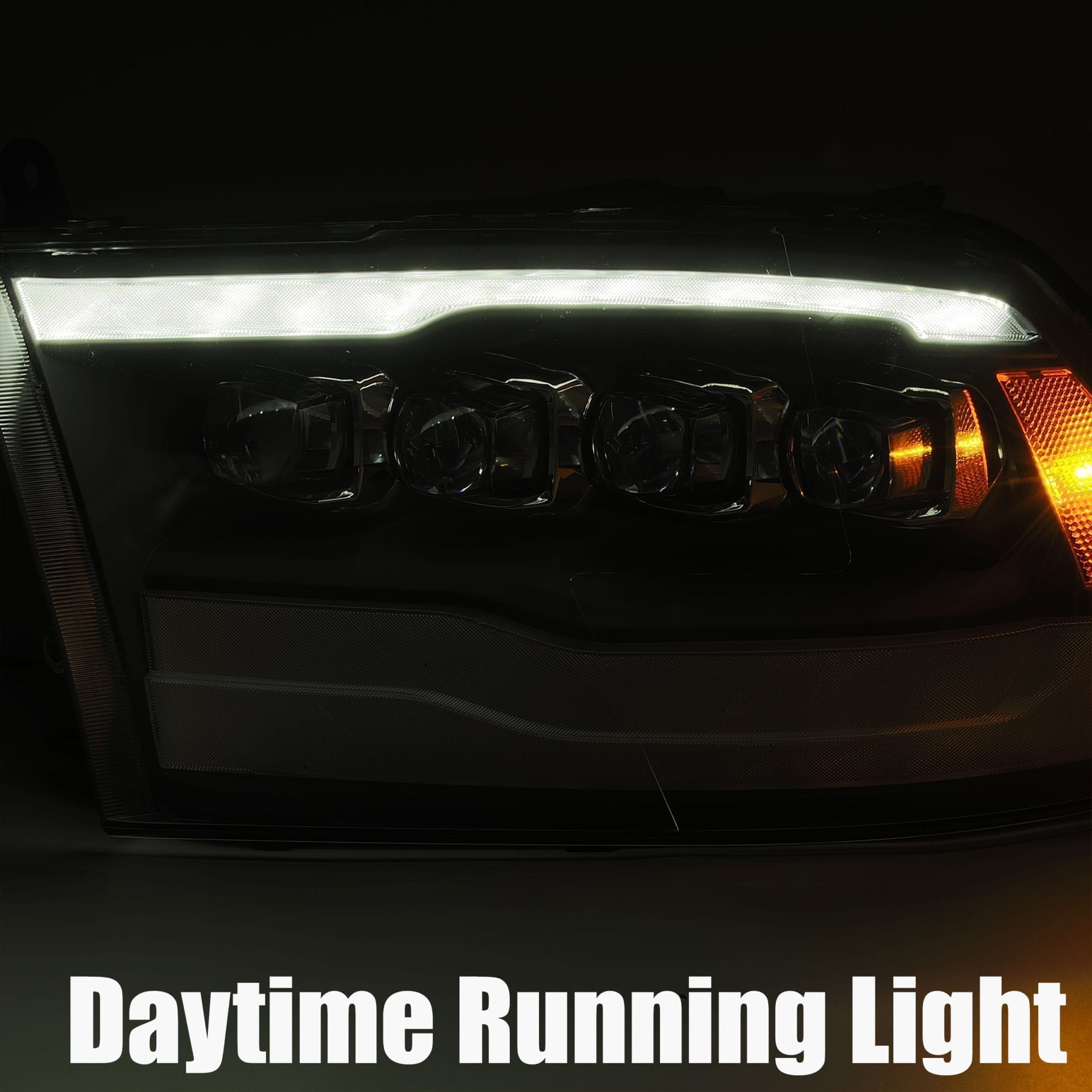 09-18 Dodge Ram NOVA-Series LED Projector Headlights Plank Style Design Midnight Black - Apollo Off-Road