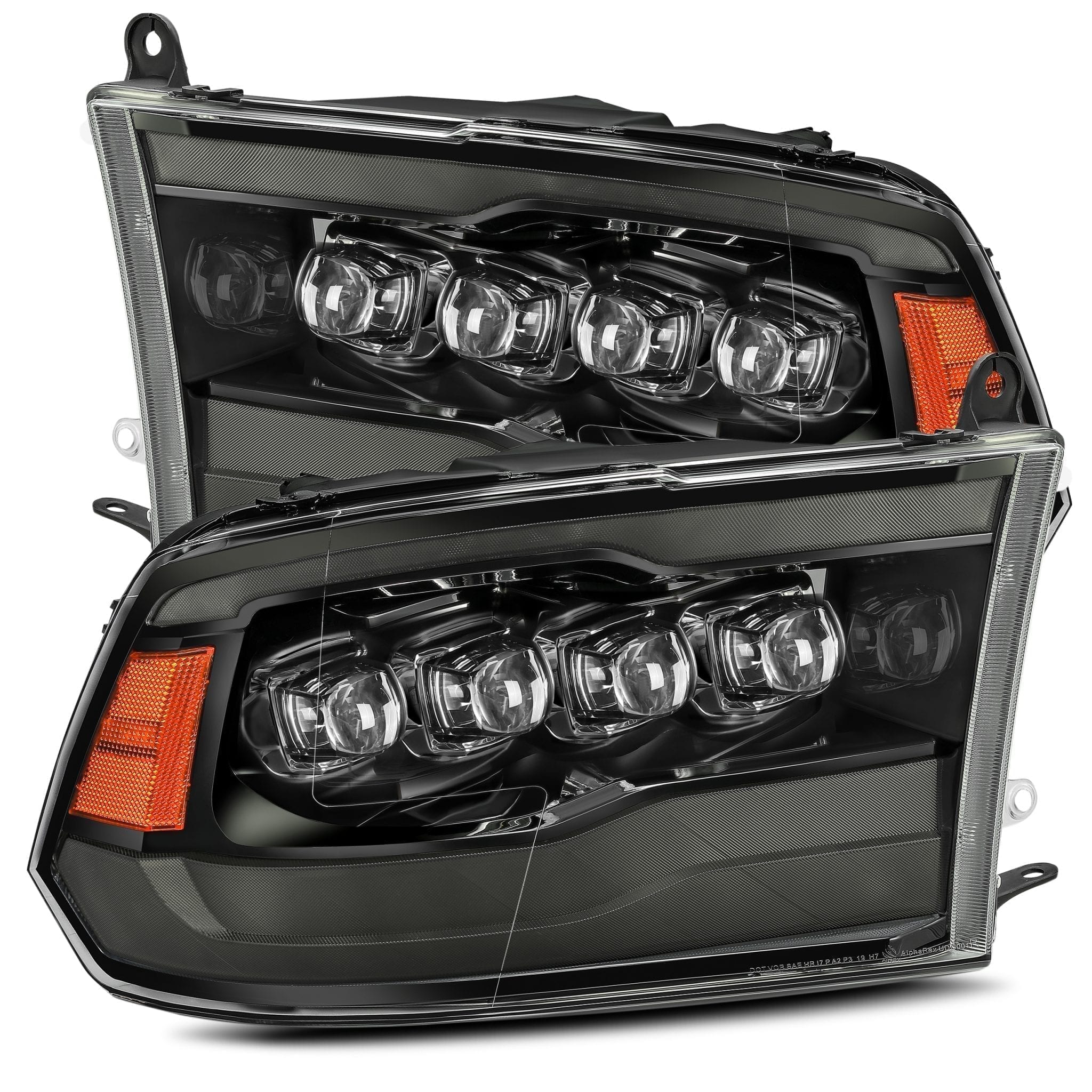 09-18 Dodge Ram NOVA-Series LED Projector Headlights Plank Style Design Midnight Black - Apollo Off-Road